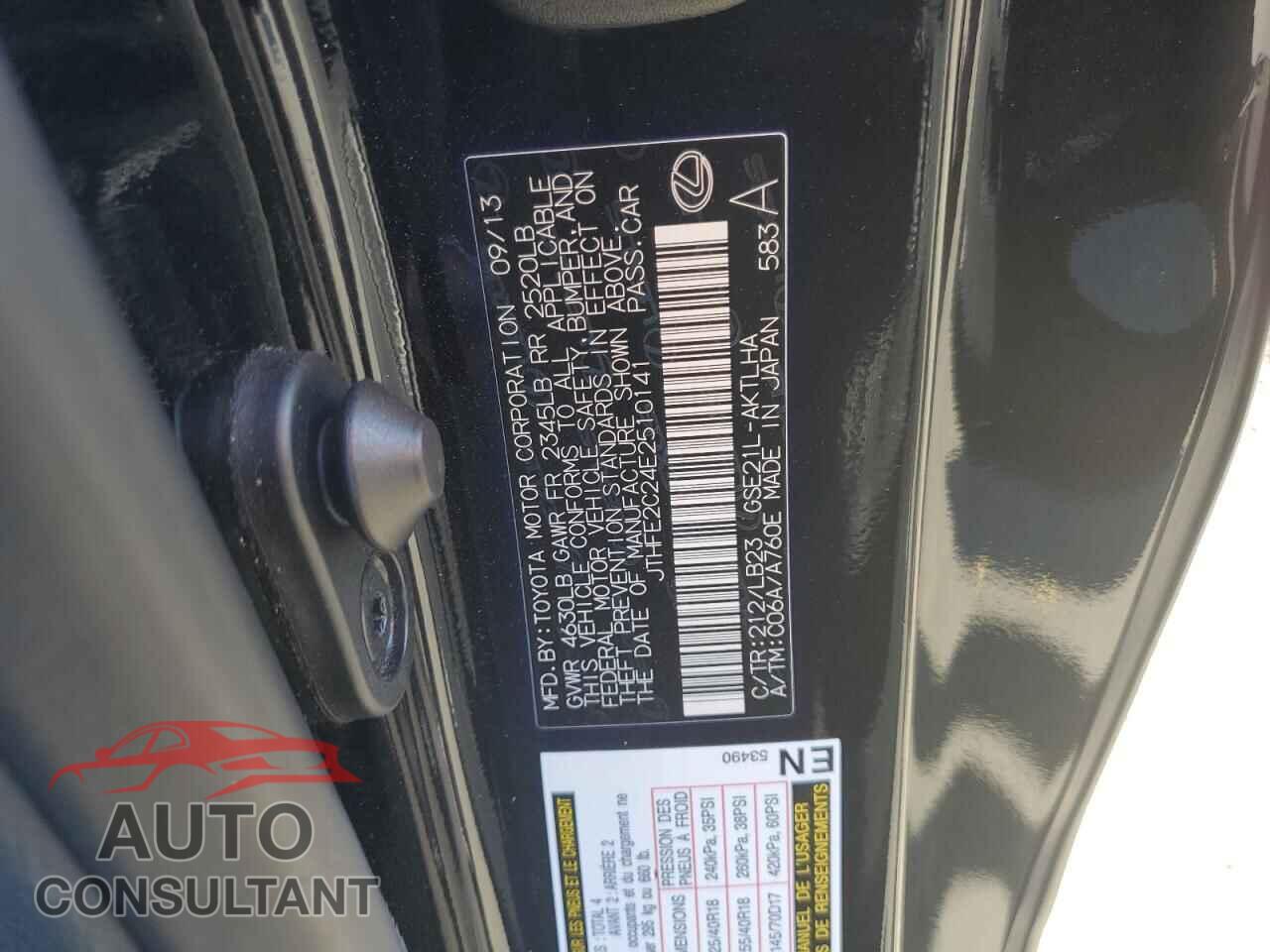 LEXUS IS 2014 - JTHFE2C24E2510141