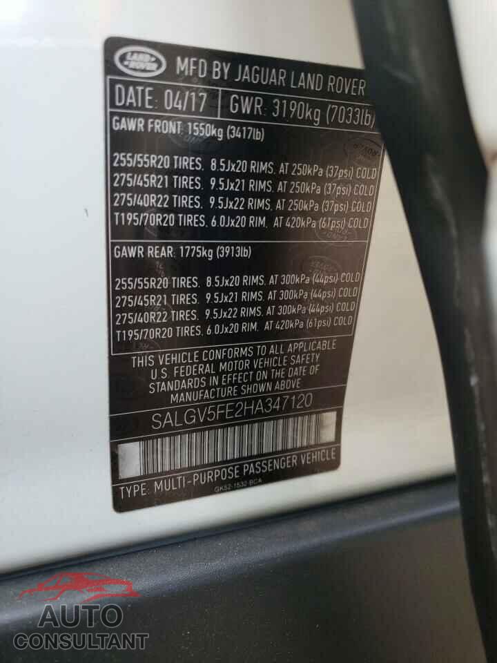 LAND ROVER RANGEROVER 2017 - SALGV5FE2HA347120
