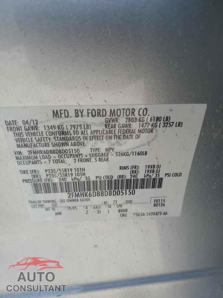 FORD FLEX 2013 - 2FMHK6D88DBD05150