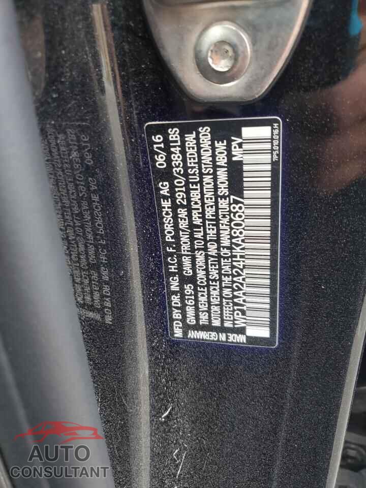 PORSCHE CAYENNE 2017 - WP1AA2A24HKA80687