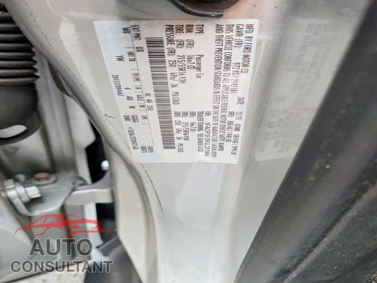 FORD FOCUS 2016 - 1FADP3F29GL251069