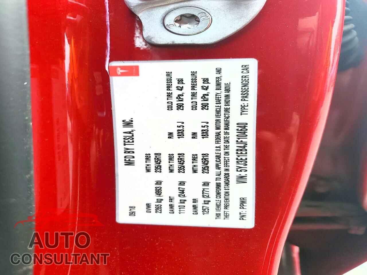 TESLA MODEL 3 2018 - 5YJ3E1EB4JF104640