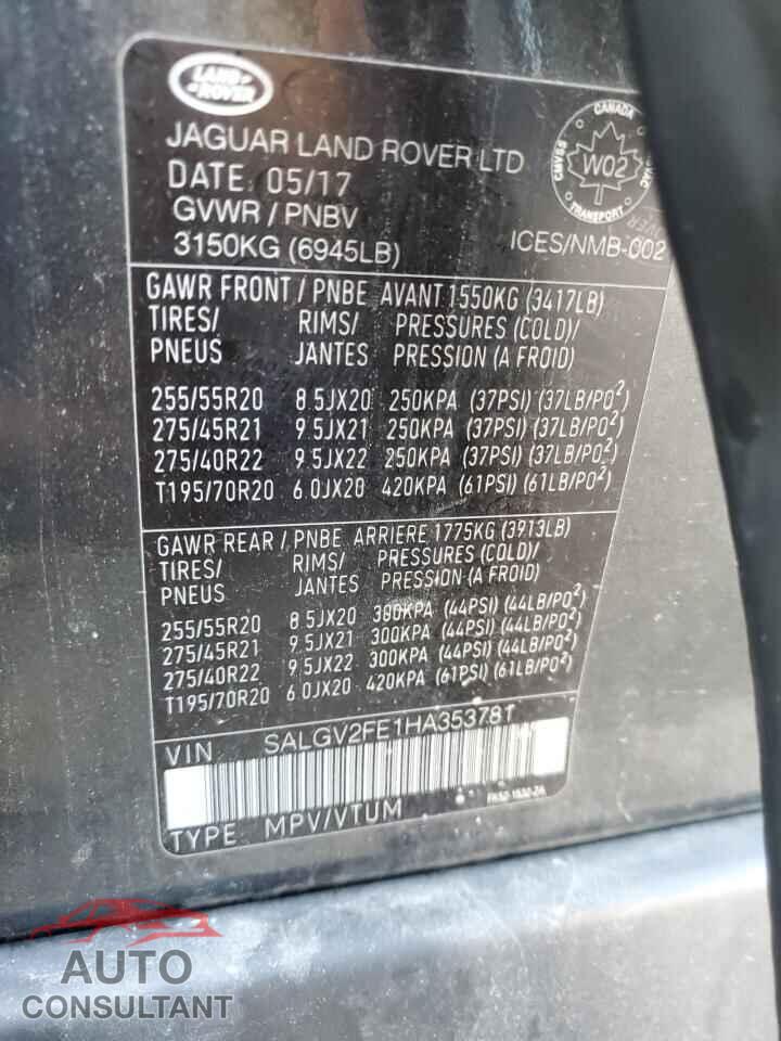 LAND ROVER RANGEROVER 2017 - SALGV2FE1HA353781