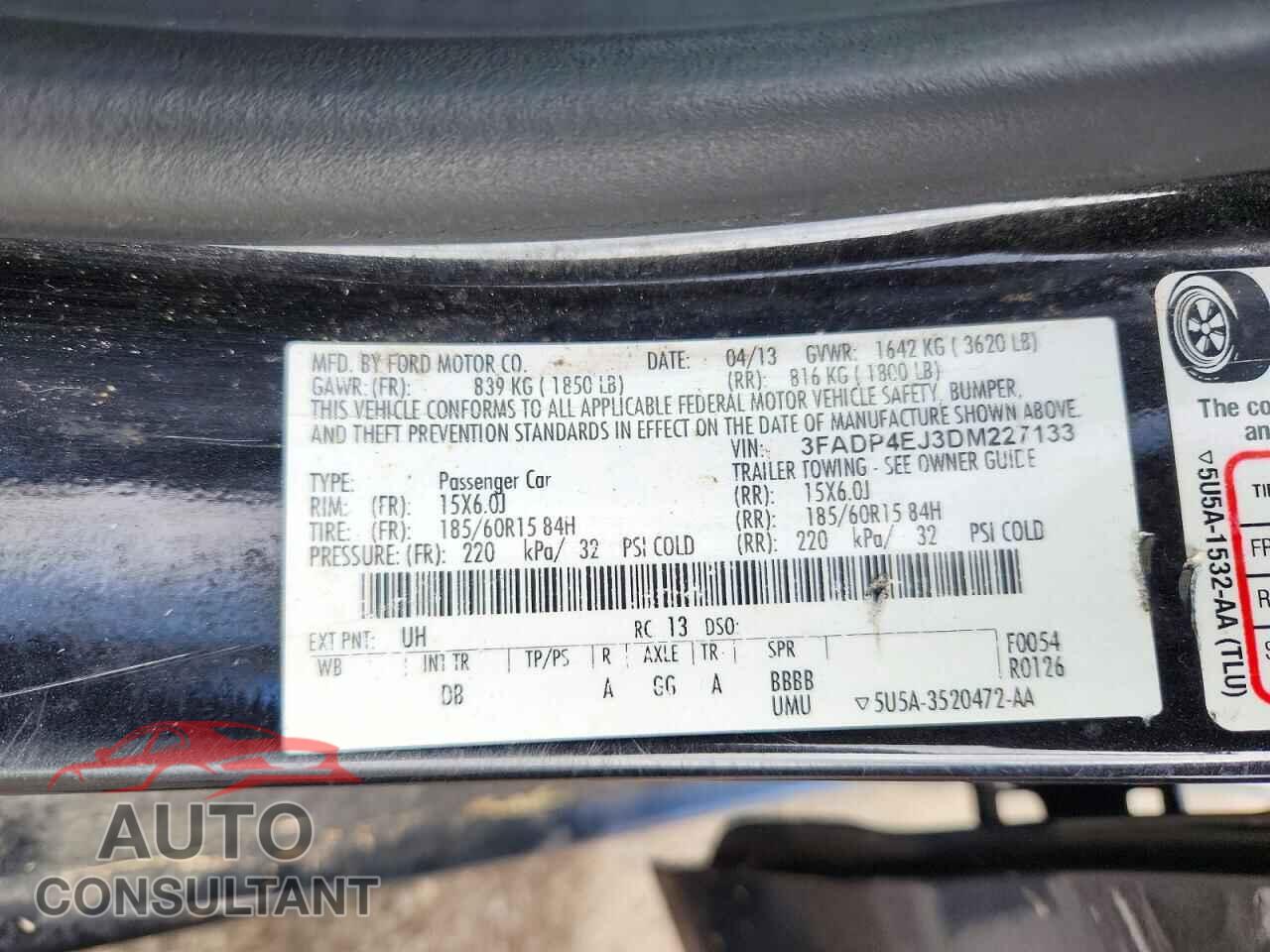 FORD FIESTA 2013 - 3FADP4EJ3DM227133