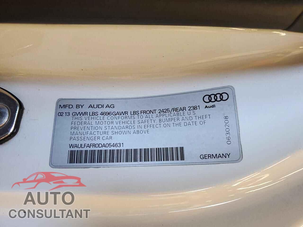AUDI A5 2013 - WAULFAFR0DA054631