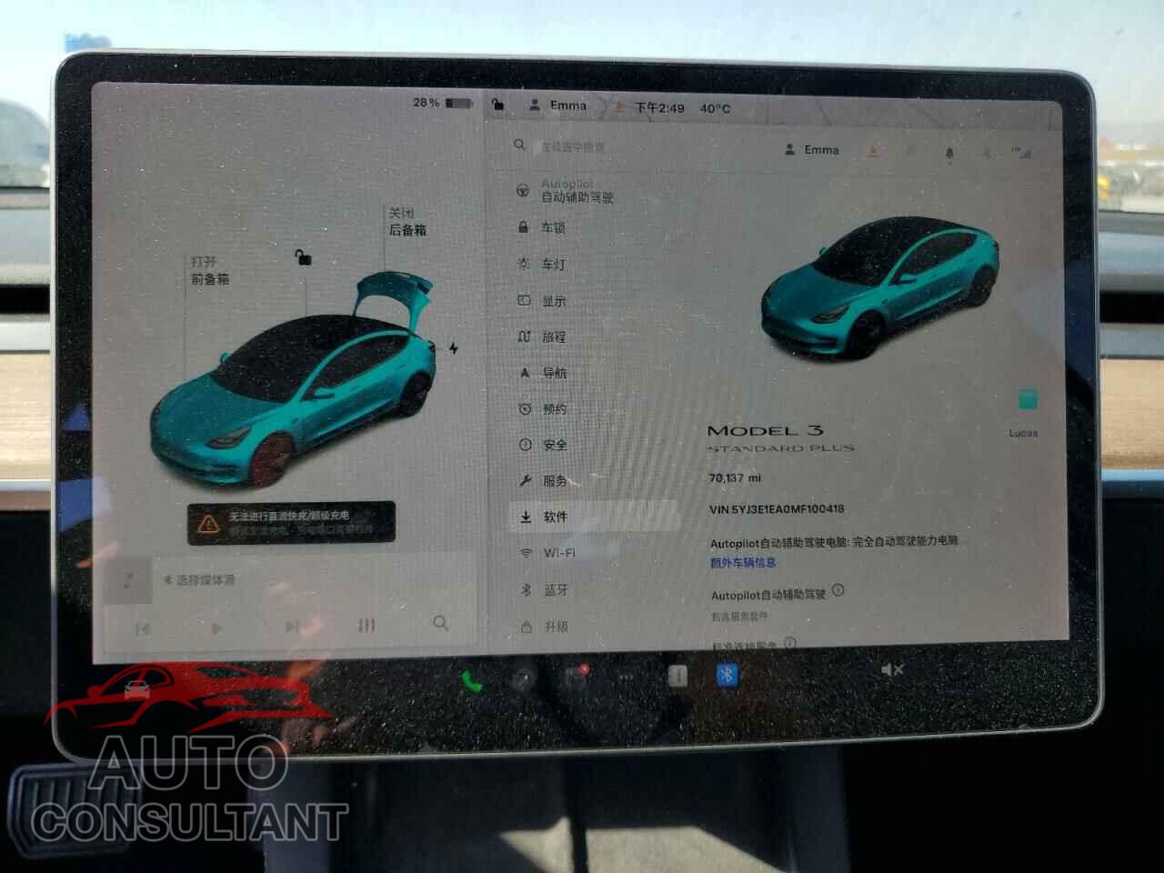 TESLA MODEL 3 2021 - 5YJ3E1EA0MF100418