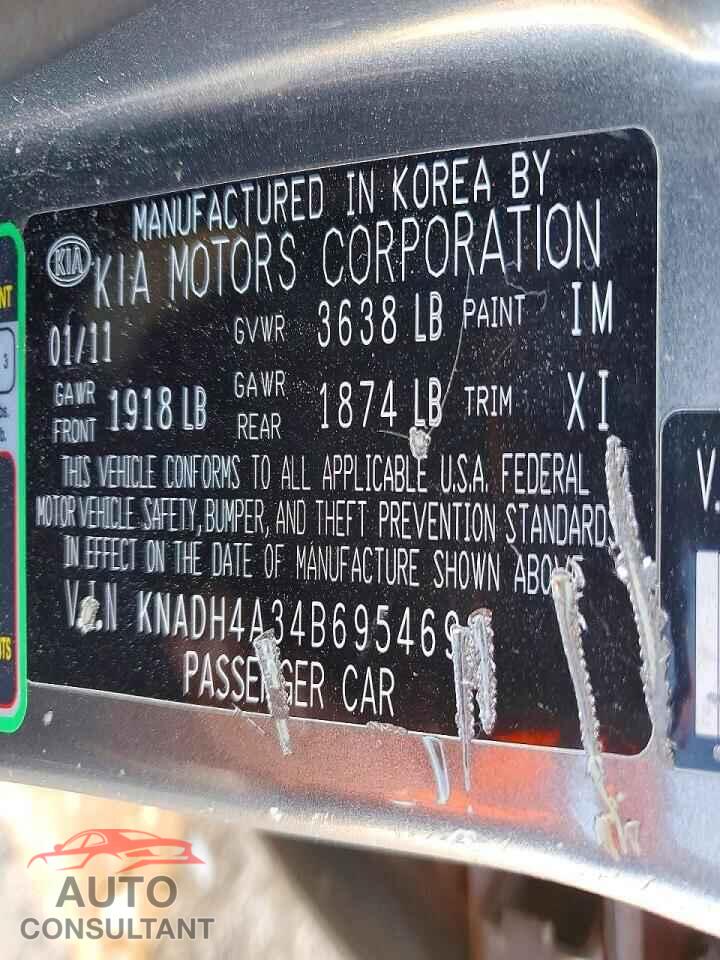 KIA RIO 2011 - KNADH4A34B6954693