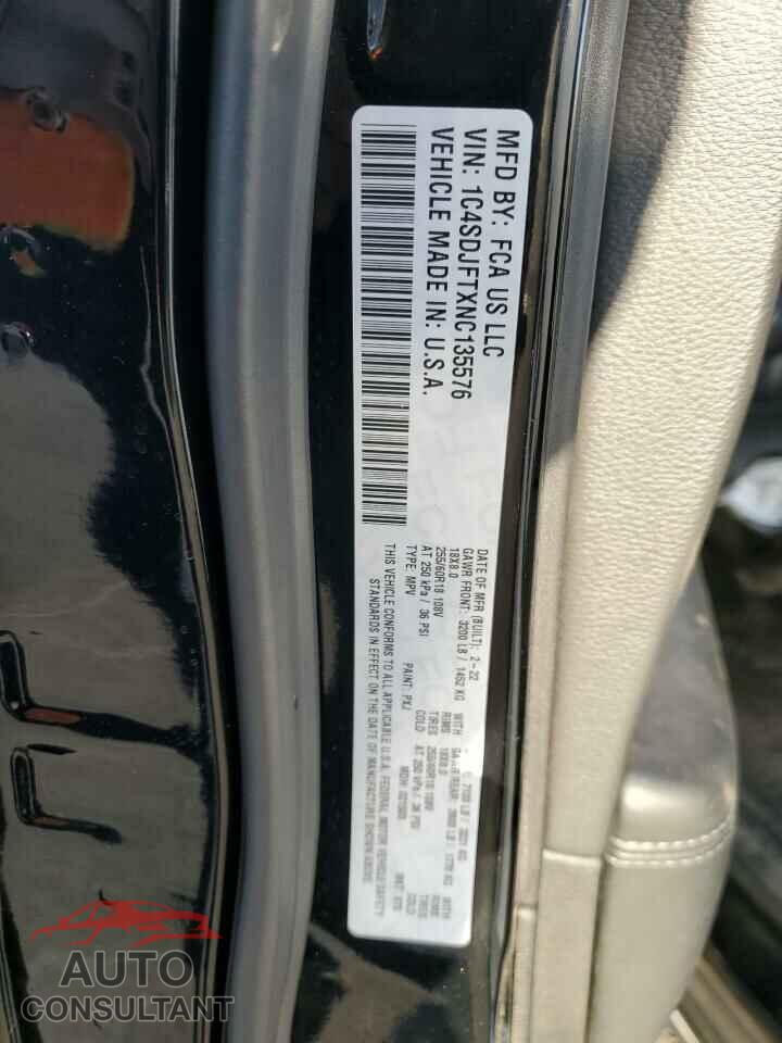DODGE DURANGO 2022 - 1C4SDJFTXNC135576