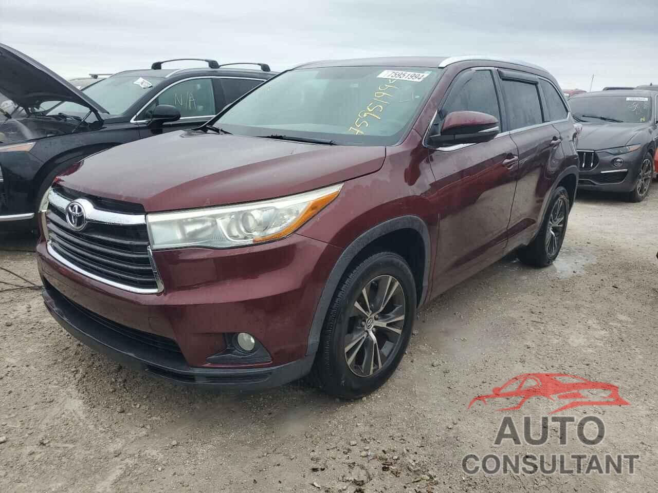 TOYOTA HIGHLANDER 2016 - 5TDKKRFH5GS139519