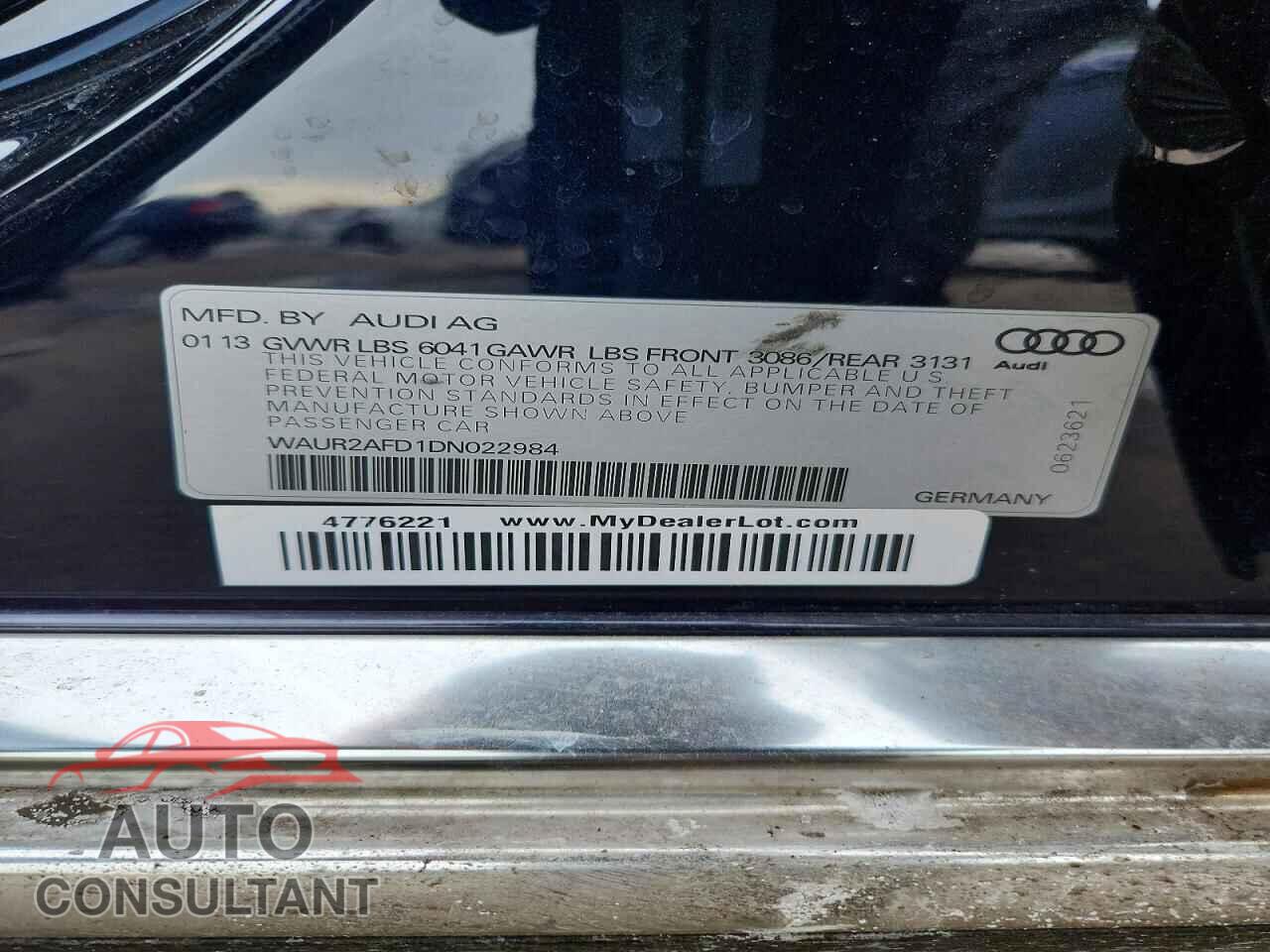 AUDI A8 2013 - WAUR2AFD1DN022984
