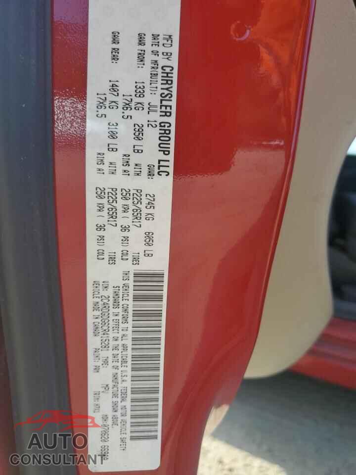 DODGE CARAVAN 2012 - 2C4RDGDG6CR415281
