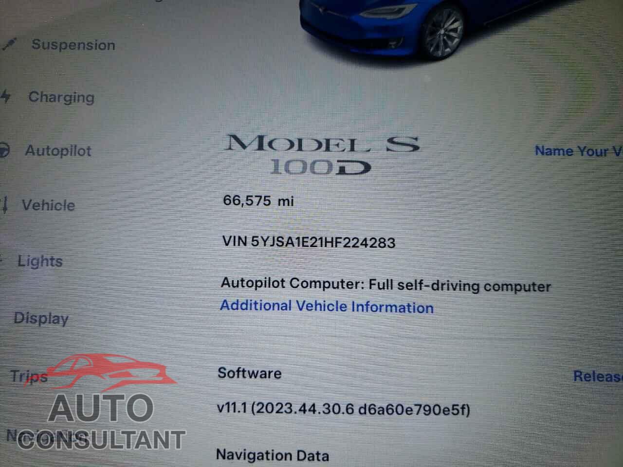 TESLA MODEL S 2017 - 5YJSA1E21HF224283
