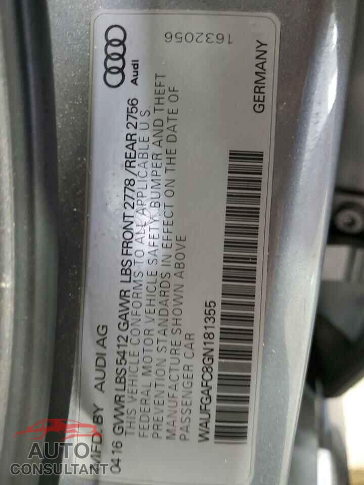 AUDI A6 2016 - WAUFGAFC8GN181355