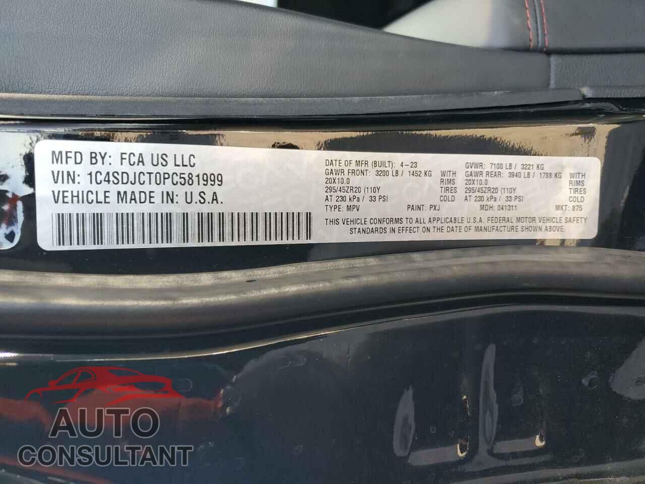 DODGE DURANGO 2023 - 1C4SDJCT0PC581999