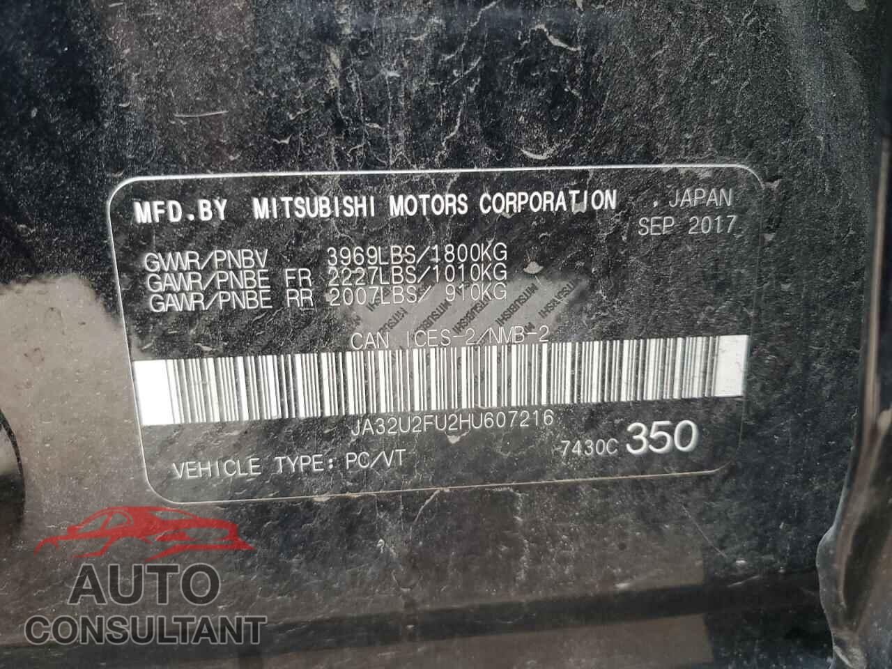 MITSUBISHI LANCER 2017 - JA32U2FU2HU607216