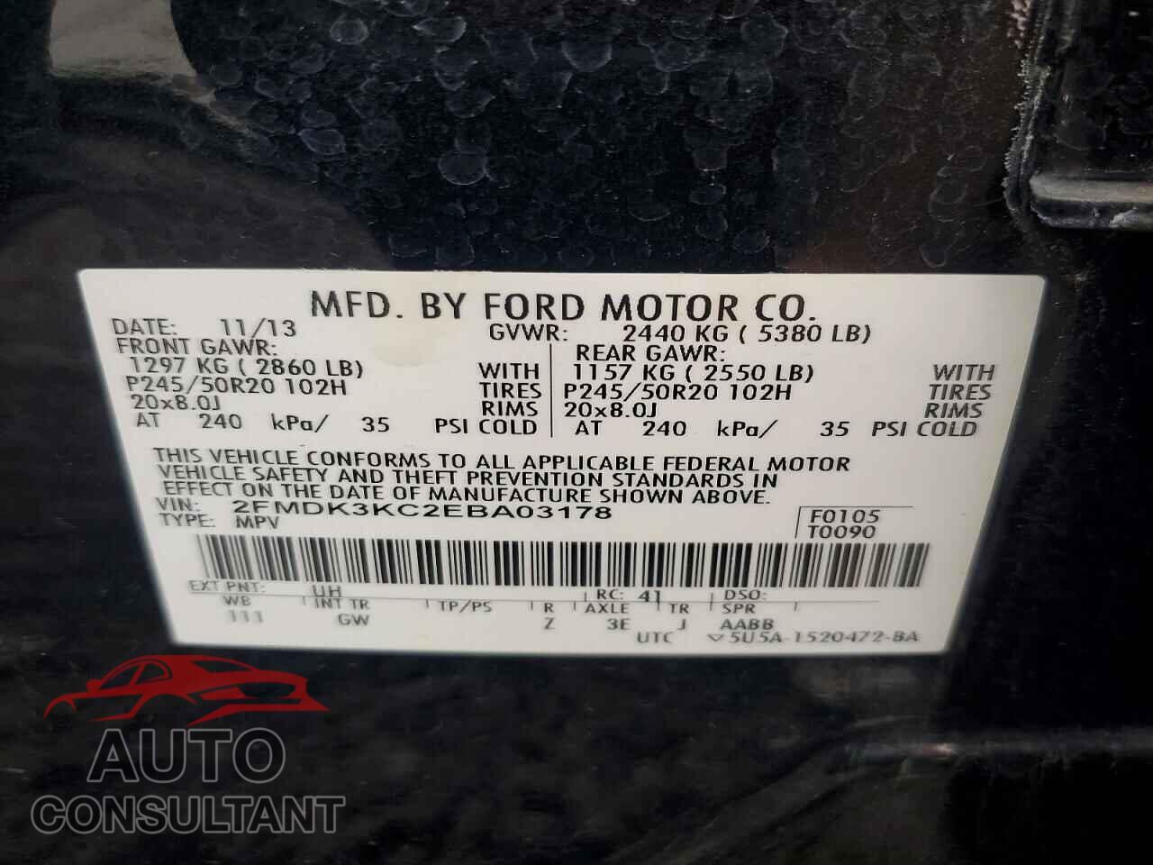 FORD EDGE 2014 - 2FMDK3KC2EBA03178