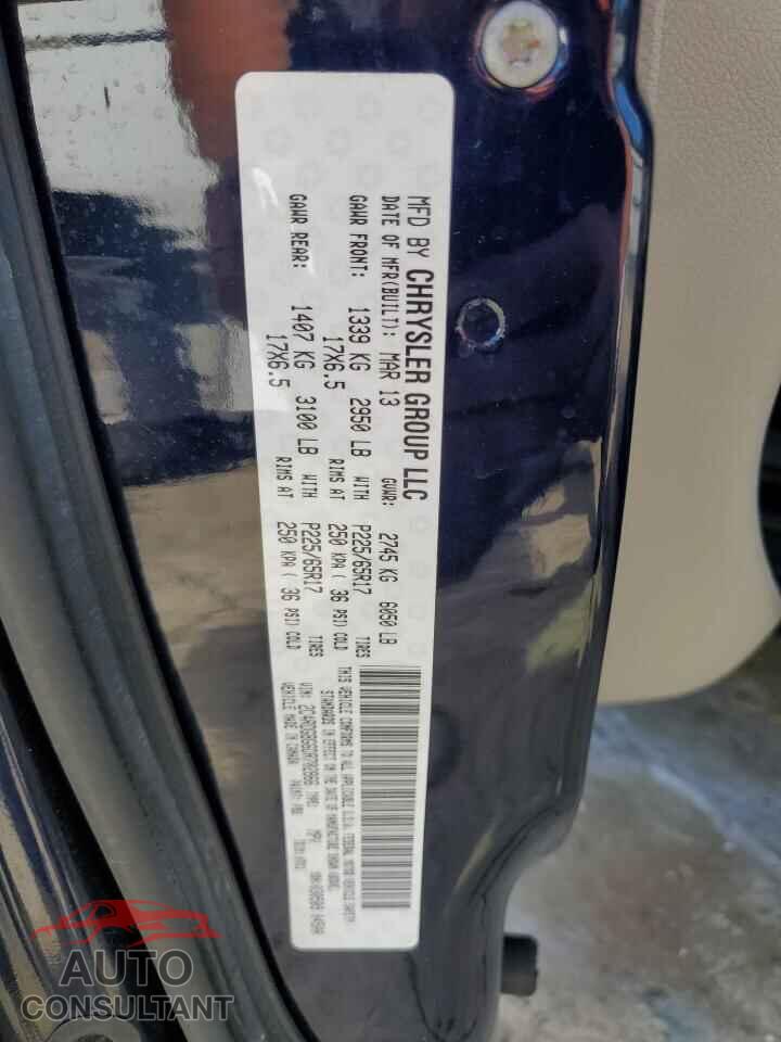 DODGE CARAVAN 2013 - 2C4RDGBG6DR702866