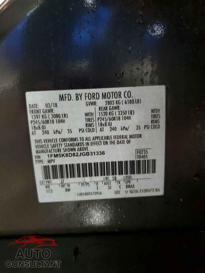 FORD ALL OTHER 2018 - 1FM5K8D82JGB31336