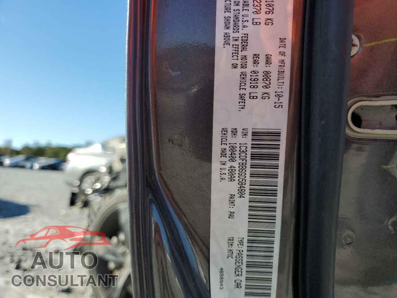 DODGE DART 2016 - 1C3CDFBB6GD584804