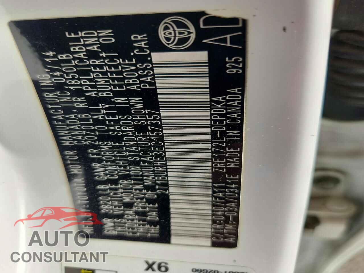 TOYOTA COROLLA 2014 - 2T1BURHE3EC157357