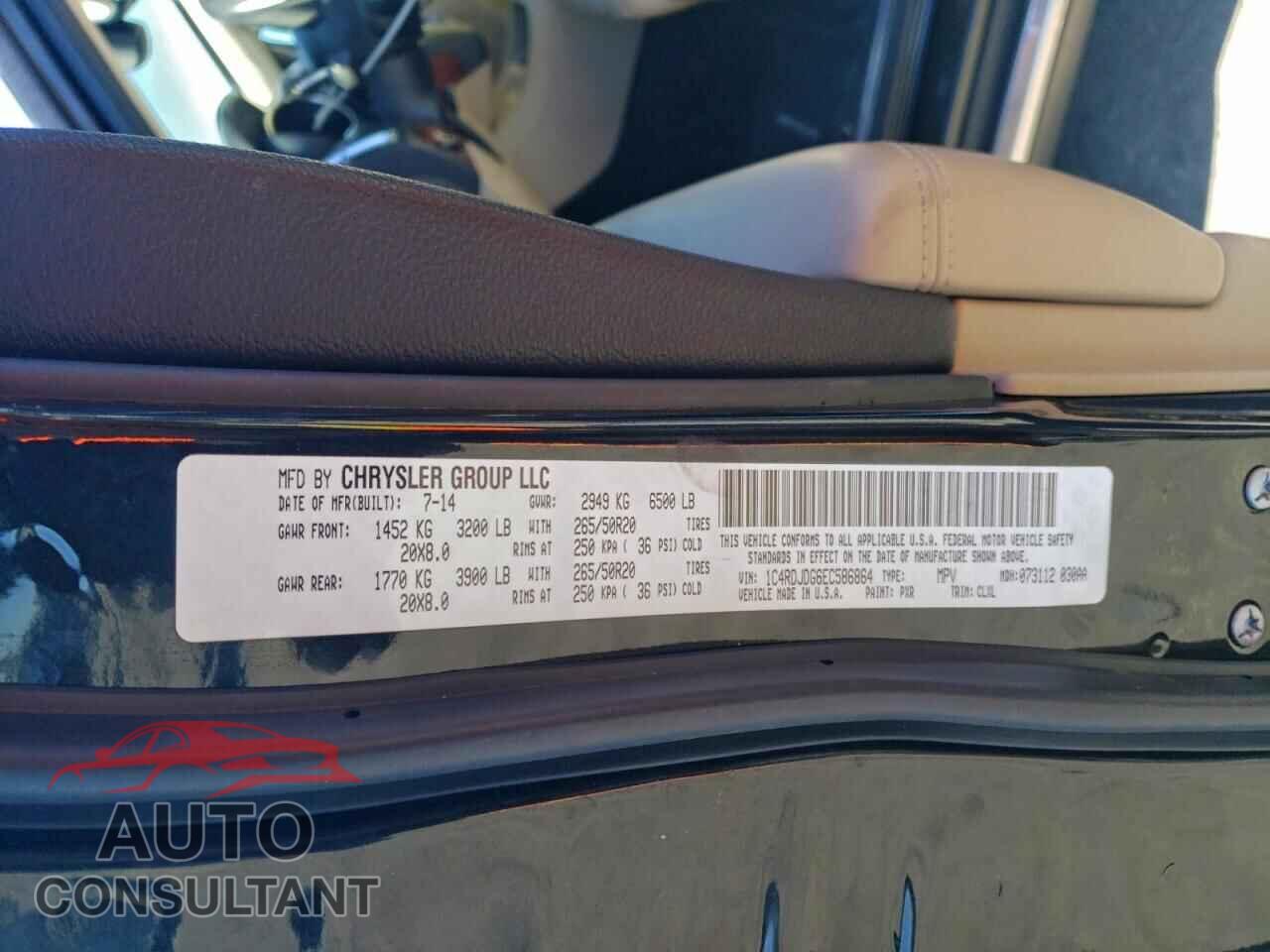 DODGE DURANGO 2014 - 1C4RDJDG6EC586864