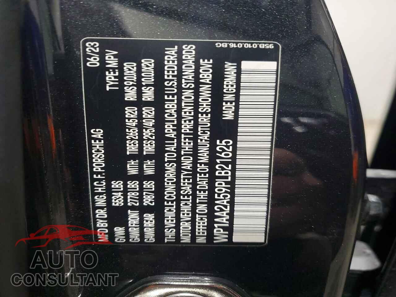 PORSCHE MACAN BASE 2023 - WP1AA2A59PLB21625