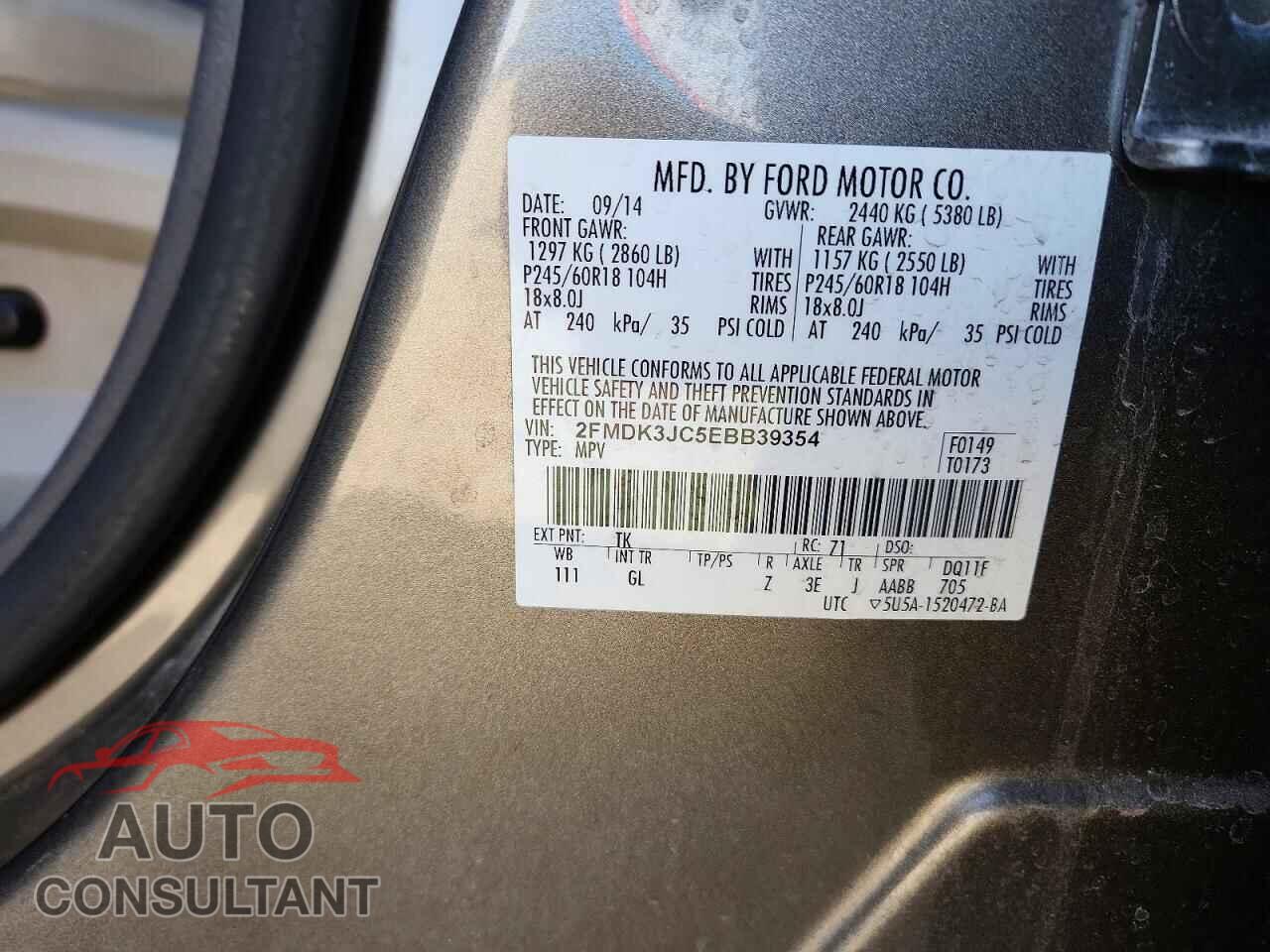 FORD EDGE 2014 - 2FMDK3JC5EBB39354