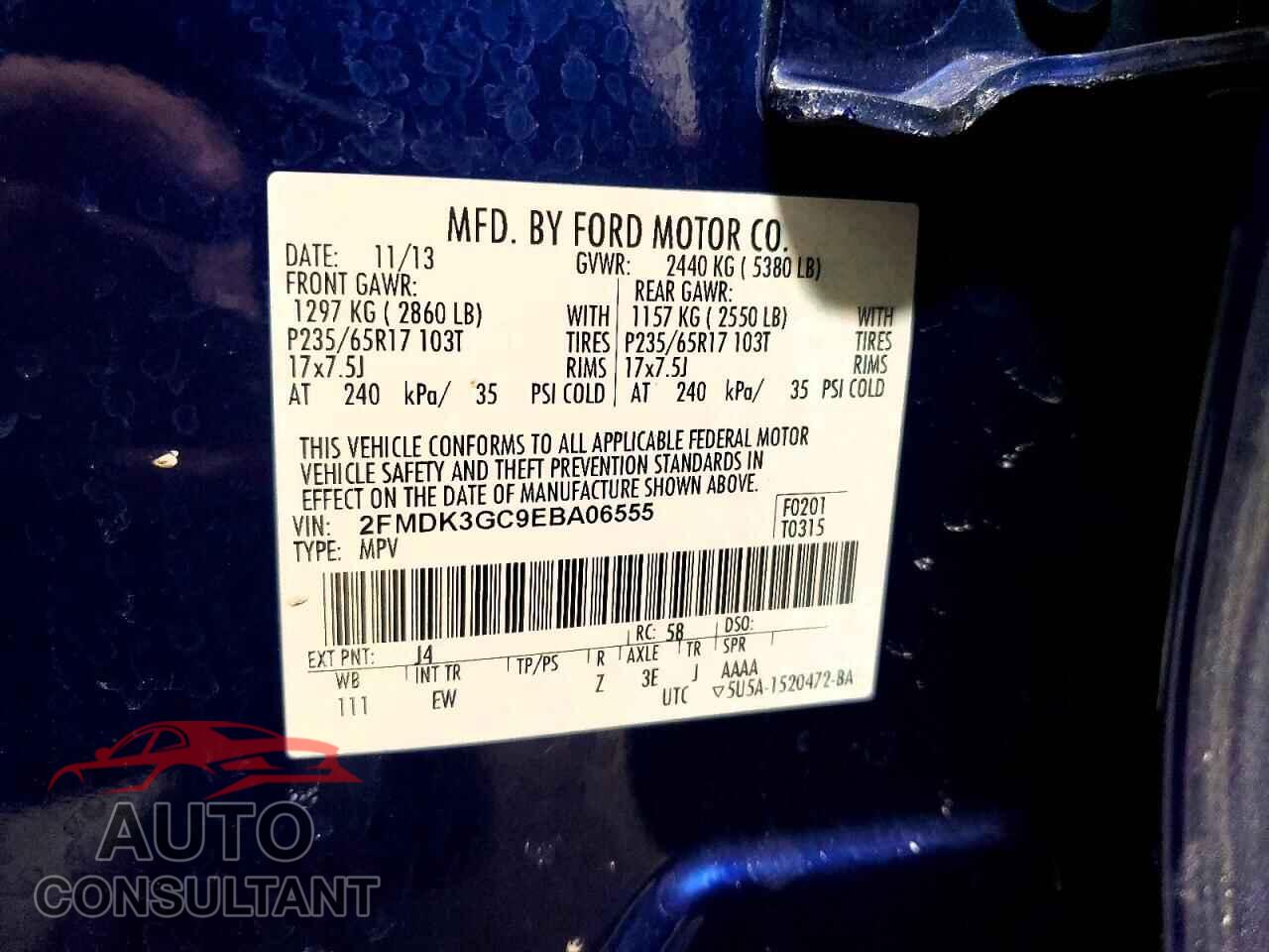 FORD EDGE 2014 - 2FMDK3GC9EBA06555