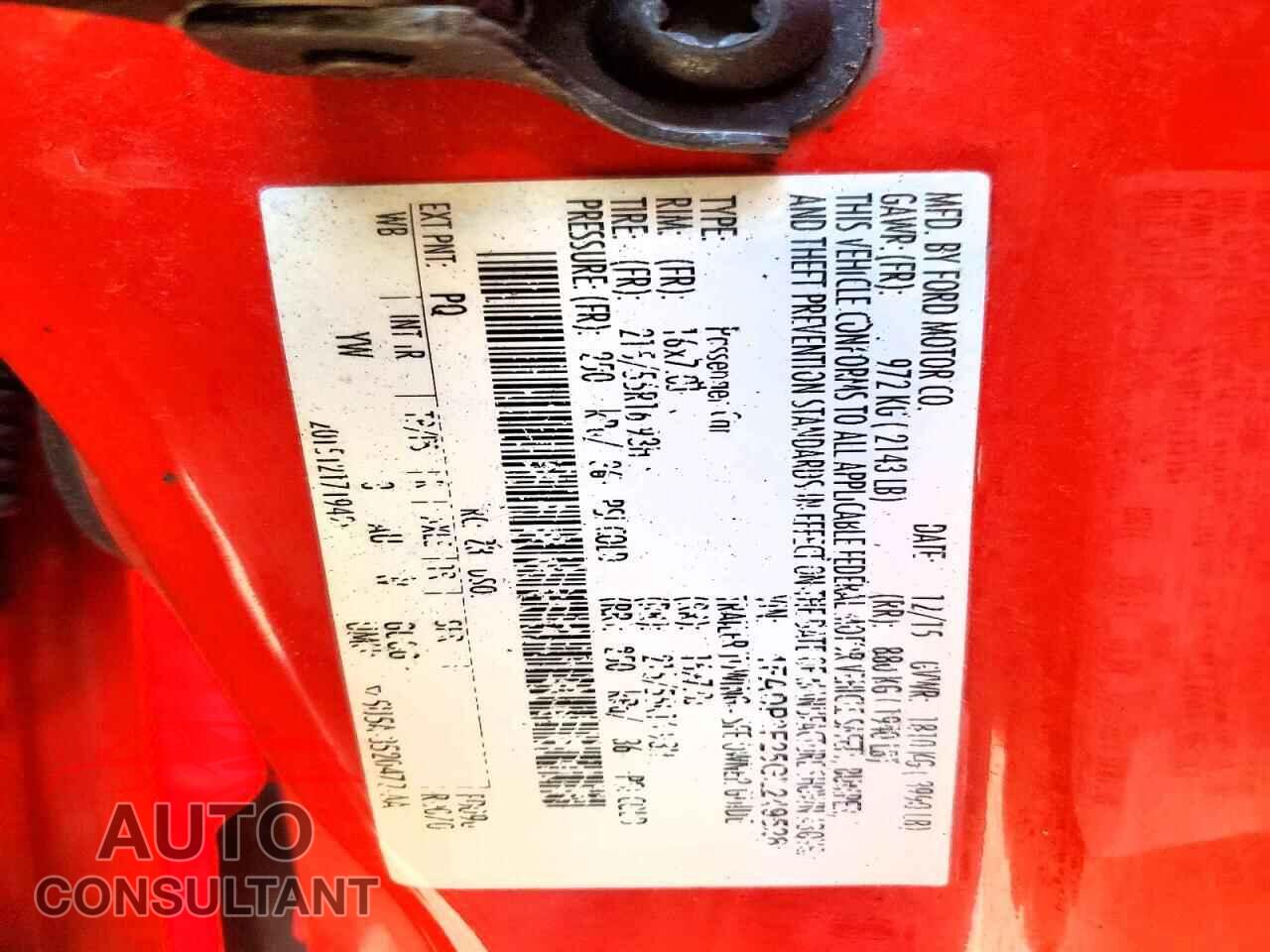 FORD FOCUS 2016 - 1FADP3F25GL249528