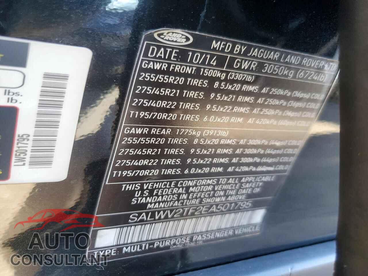 LAND ROVER RANGEROVER 2014 - SALWV2TF2EA501795