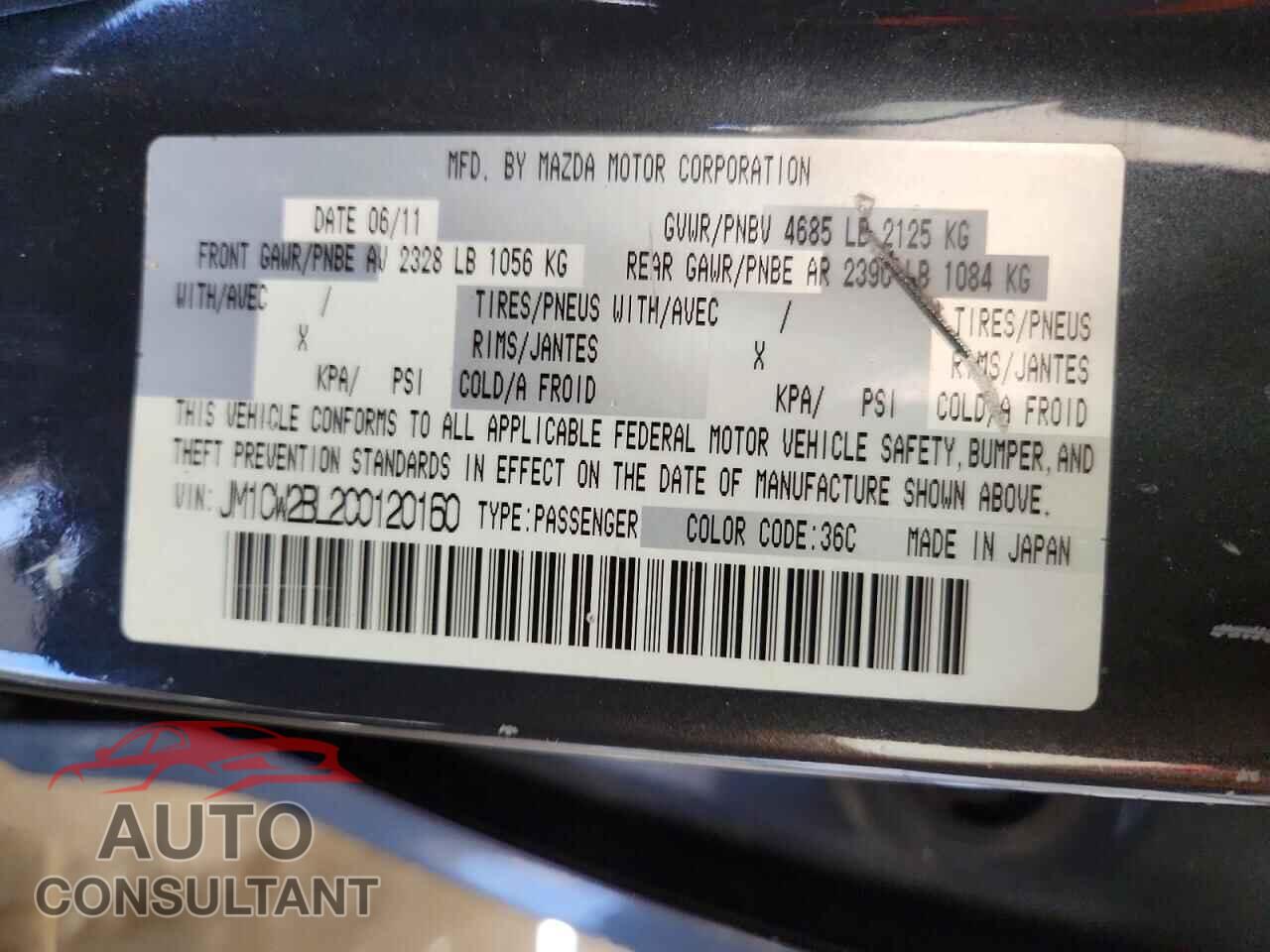 MAZDA 5 2012 - JM1CW2BL2C0120160