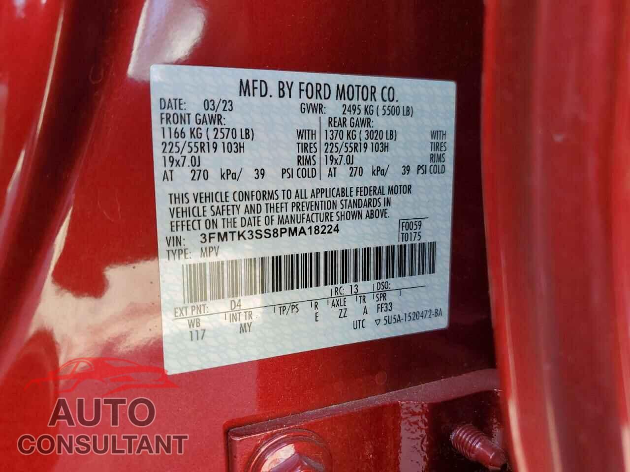 FORD MUSTANG 2023 - 3FMTK3SS8PMA18224