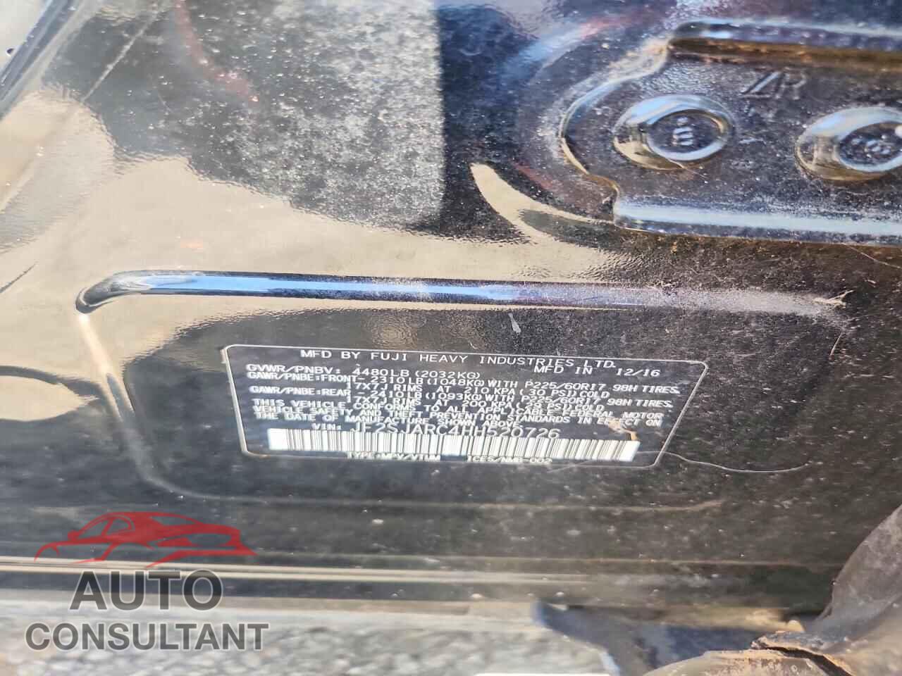 SUBARU FORESTER 2017 - JF2SJARC4HH520726