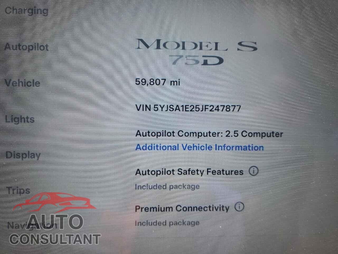 TESLA MODEL S 2018 - 5YJSA1E25JF247877