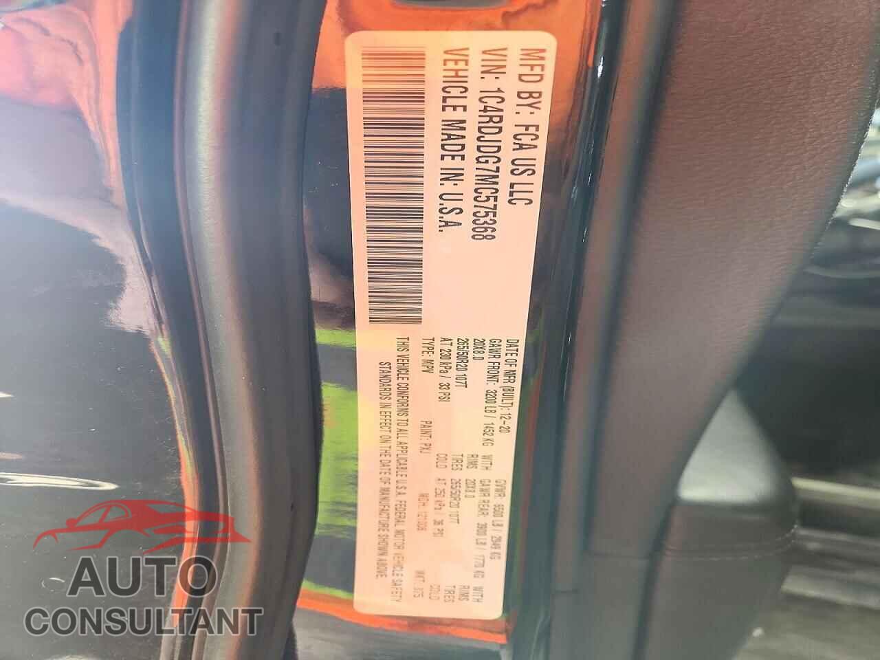 DODGE DURANGO 2021 - 1C4RDJDG7MC575368