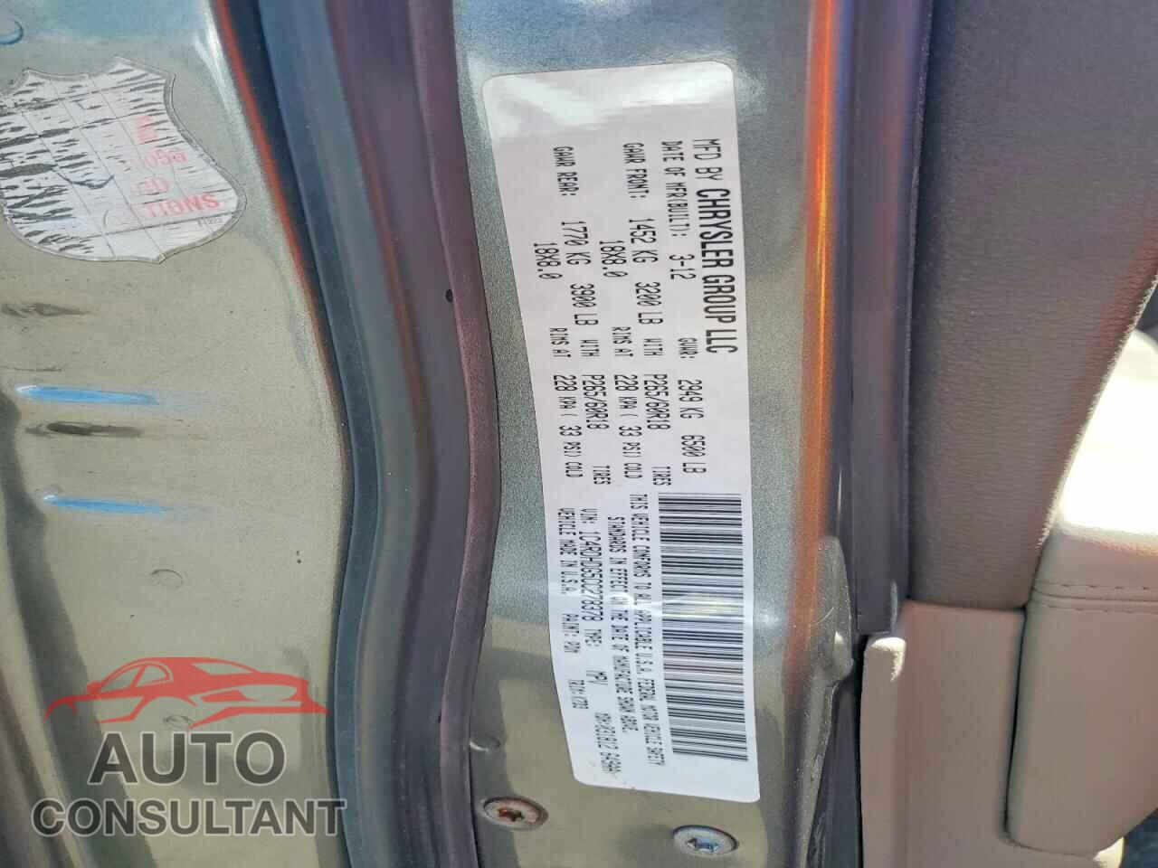 DODGE DURANGO 2012 - 1C4RDHDG5CC278378