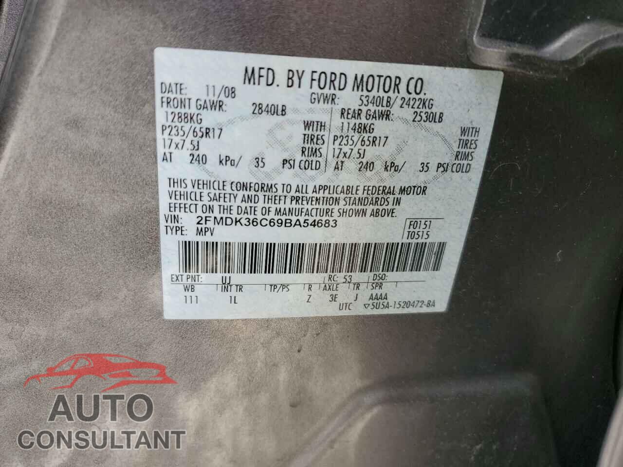 FORD EDGE 2009 - 2FMDK36C69BA54683