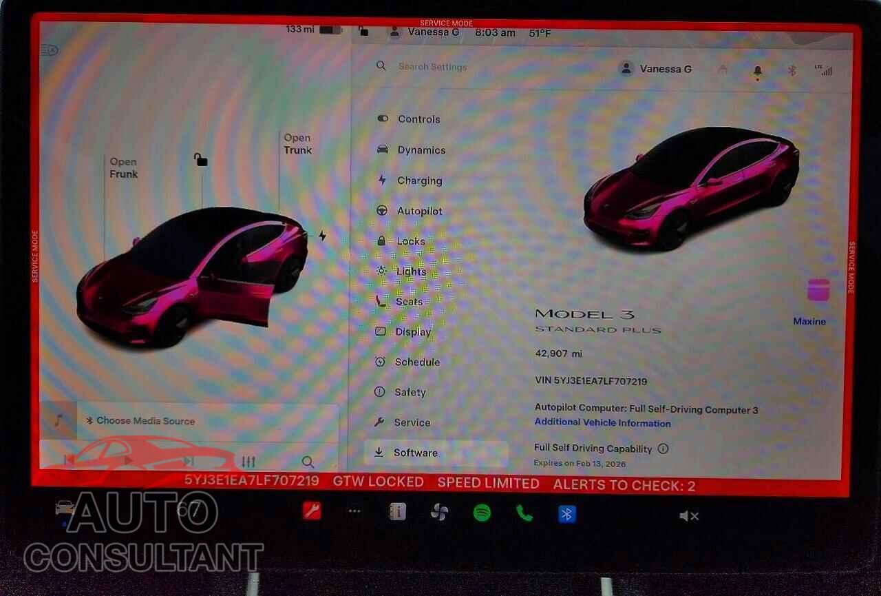 TESLA MODEL 3 2020 - 5YJ3E1EA7LF707219