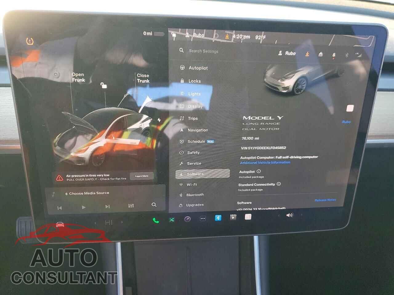 TESLA MODEL Y 2020 - 5YJYGDEEXLF045852