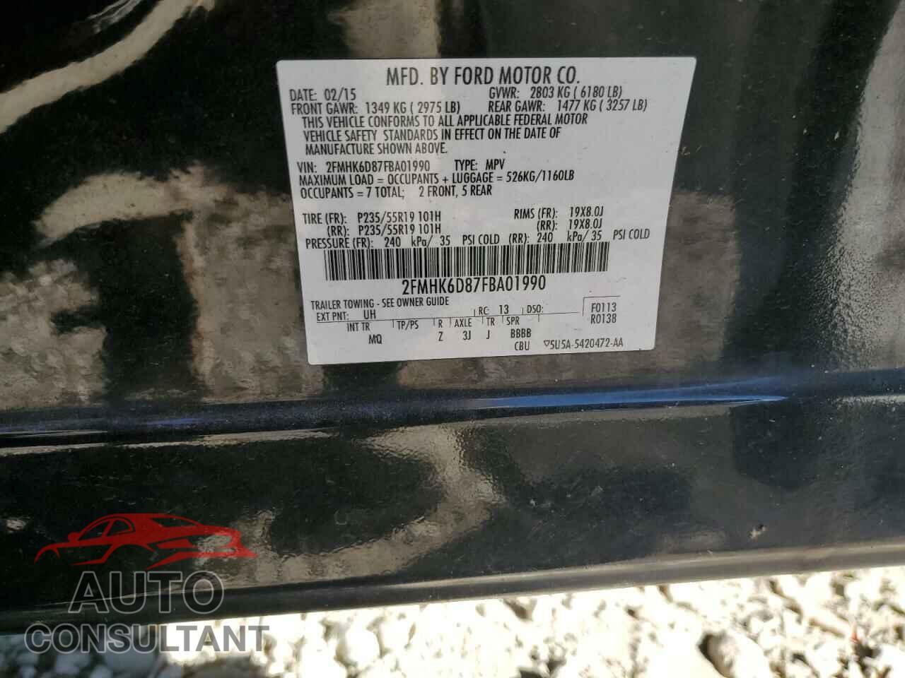 FORD FLEX 2015 - 2FMHK6D87FBA01990