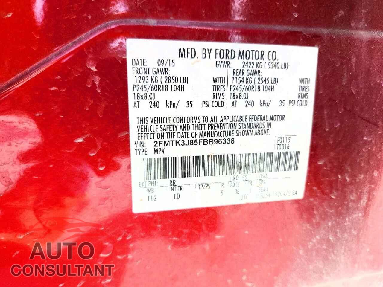 FORD EDGE 2015 - 2FMTK3J85FBB96338