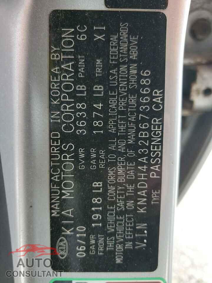KIA RIO 2011 - KNADH4A32B6736686