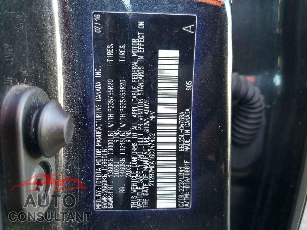LEXUS RX350 2016 - 2T2BZMCA1GC047432