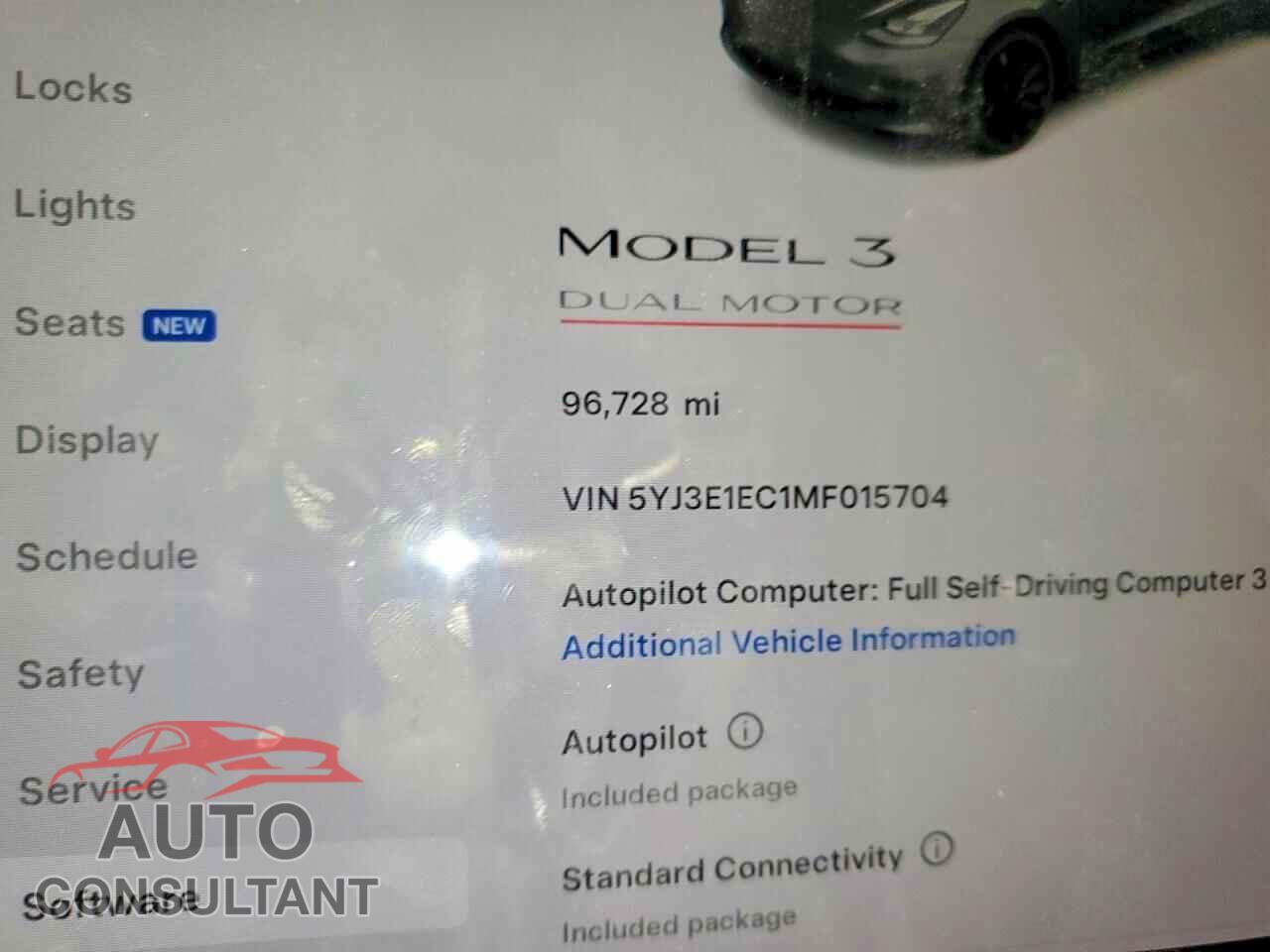 TESLA MODEL 3 2021 - 5YJ3E1EC1MF015704