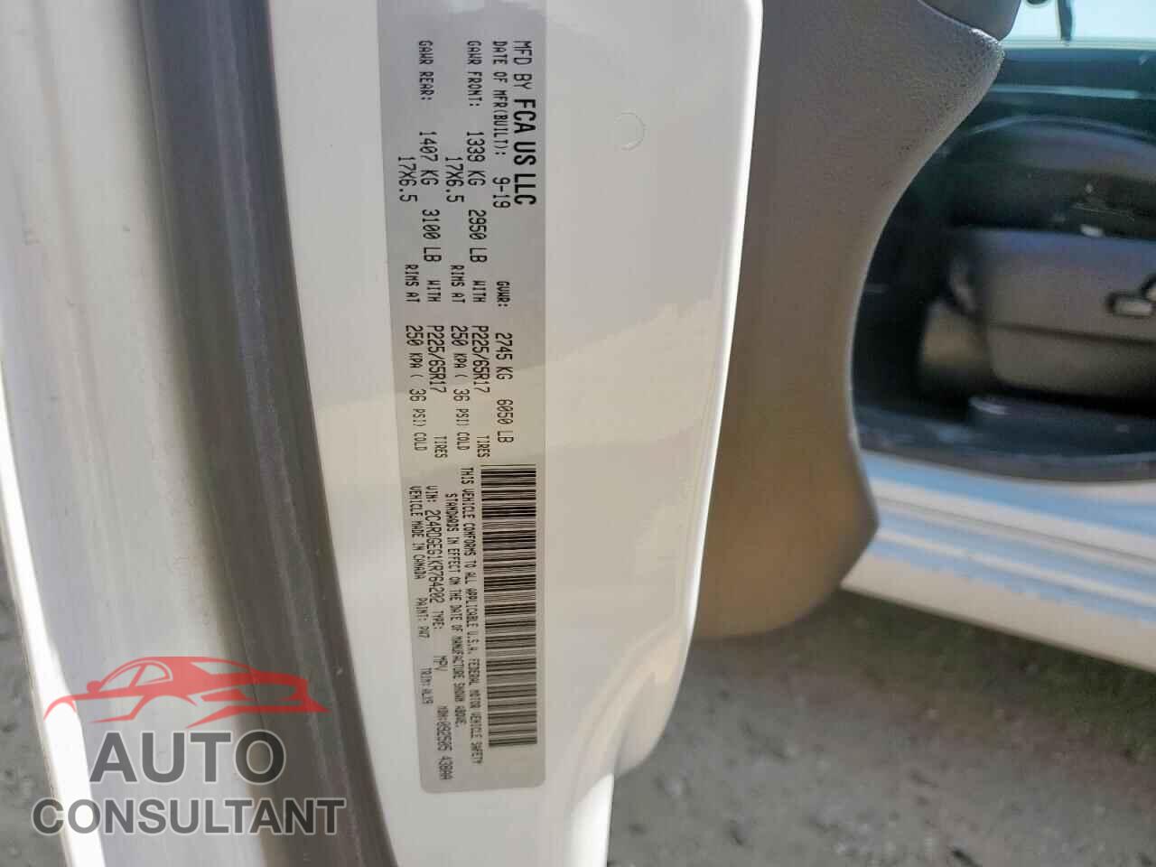 DODGE CARAVAN 2019 - 2C4RDGEG1KR764202