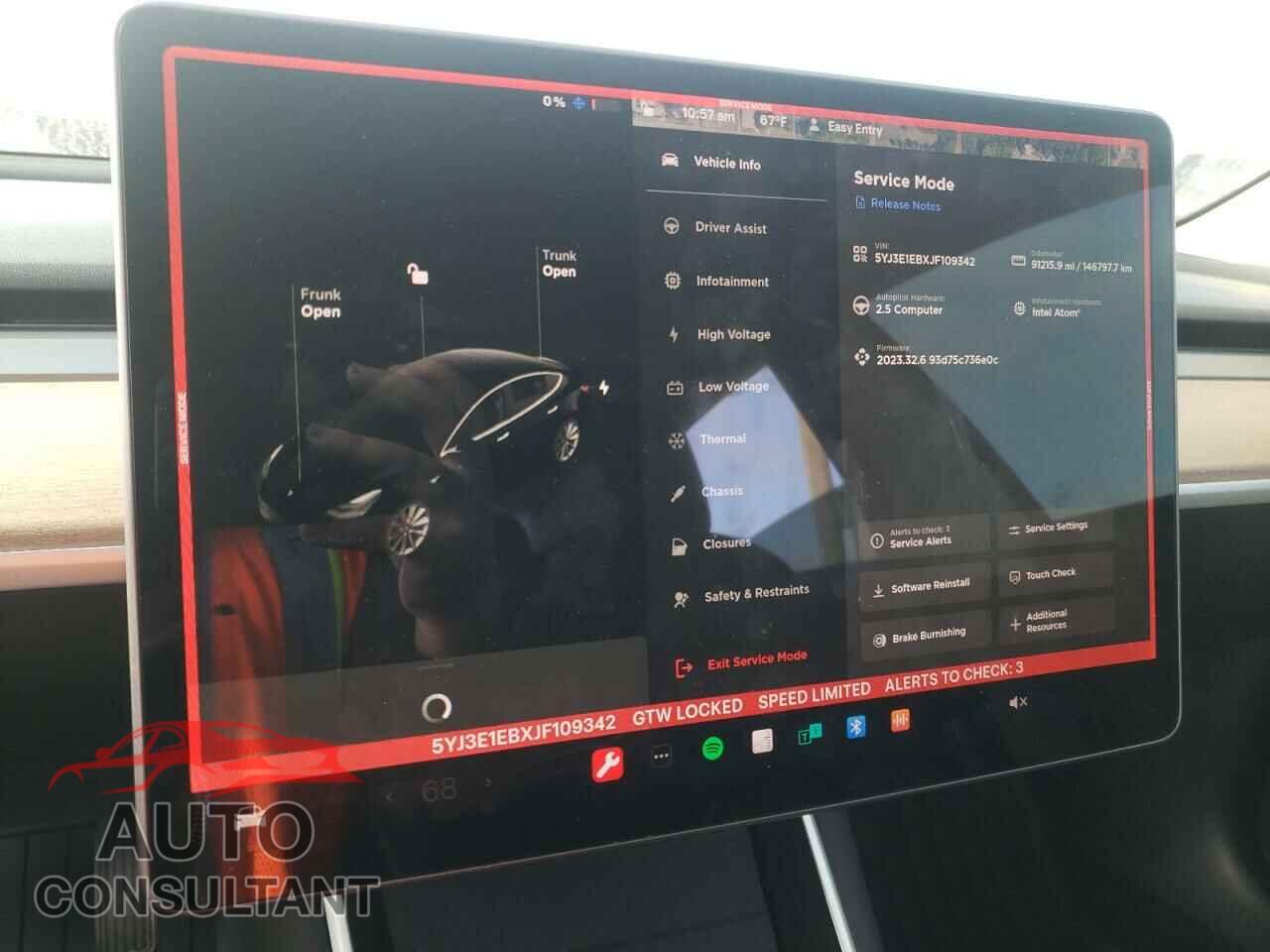 TESLA MODEL 3 2018 - 5YJ3E1EBXJF109342