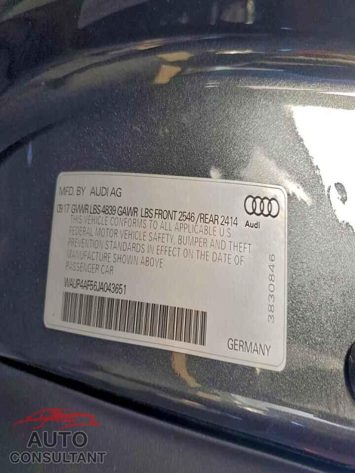 AUDI S5/RS5 2018 - WAUP4AF56JA043651