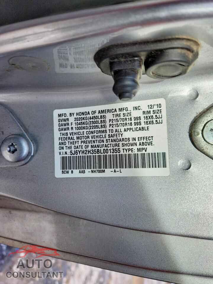 HONDA ELEMENT 2011 - 5J6YH2H35BL001355
