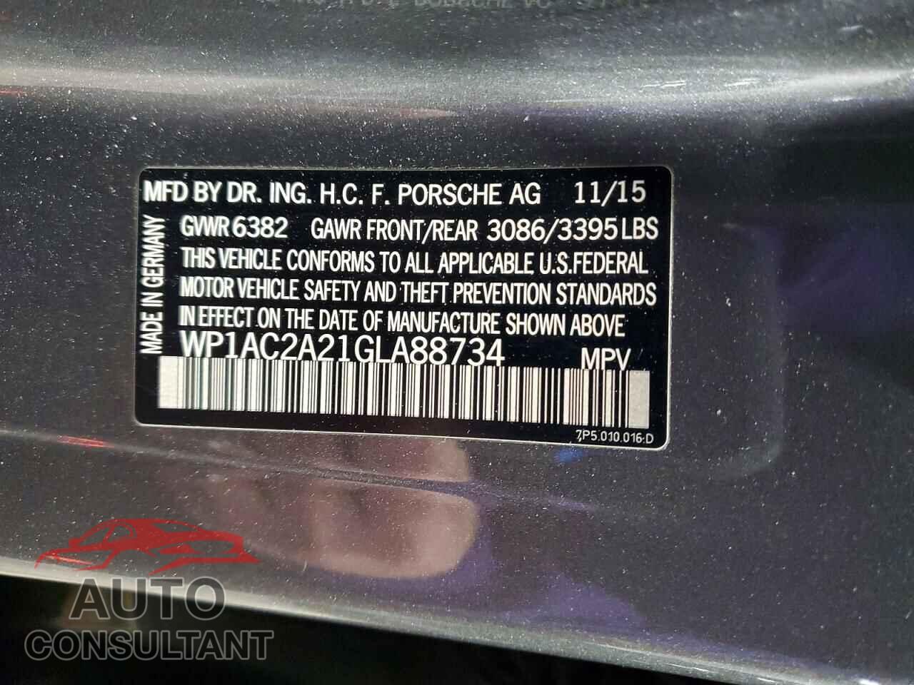 PORSCHE CAYENNE 2016 - WP1AC2A21GLA88734