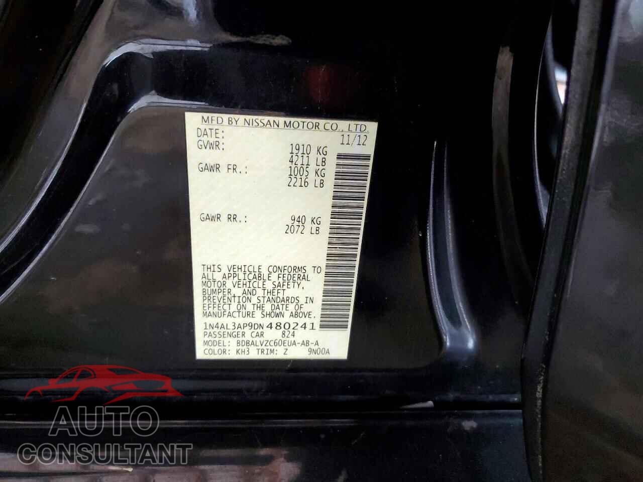 NISSAN ALTIMA 2013 - 1N4AL3AP9DN480241